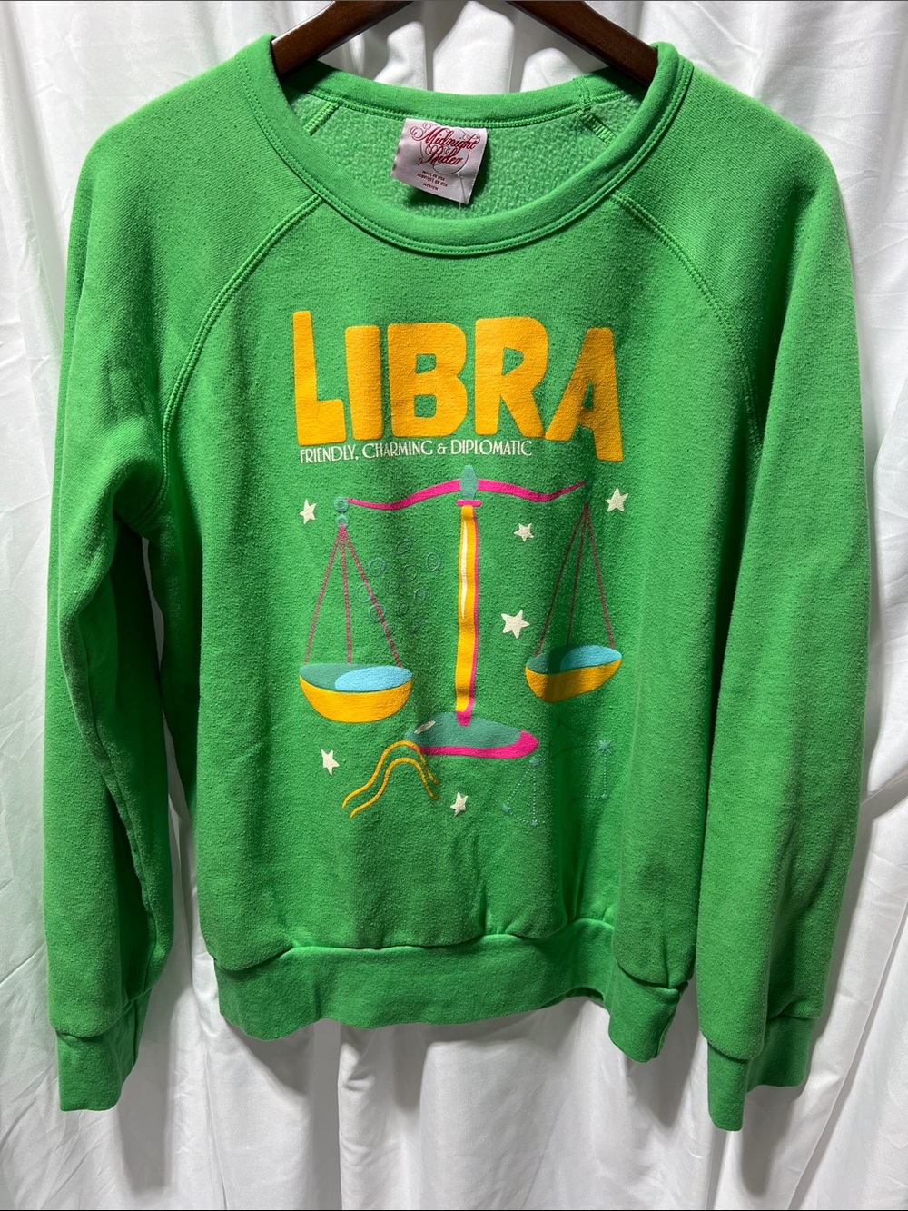 Midnight Rider Green Libra Graphic Crewneck Sweatshirt